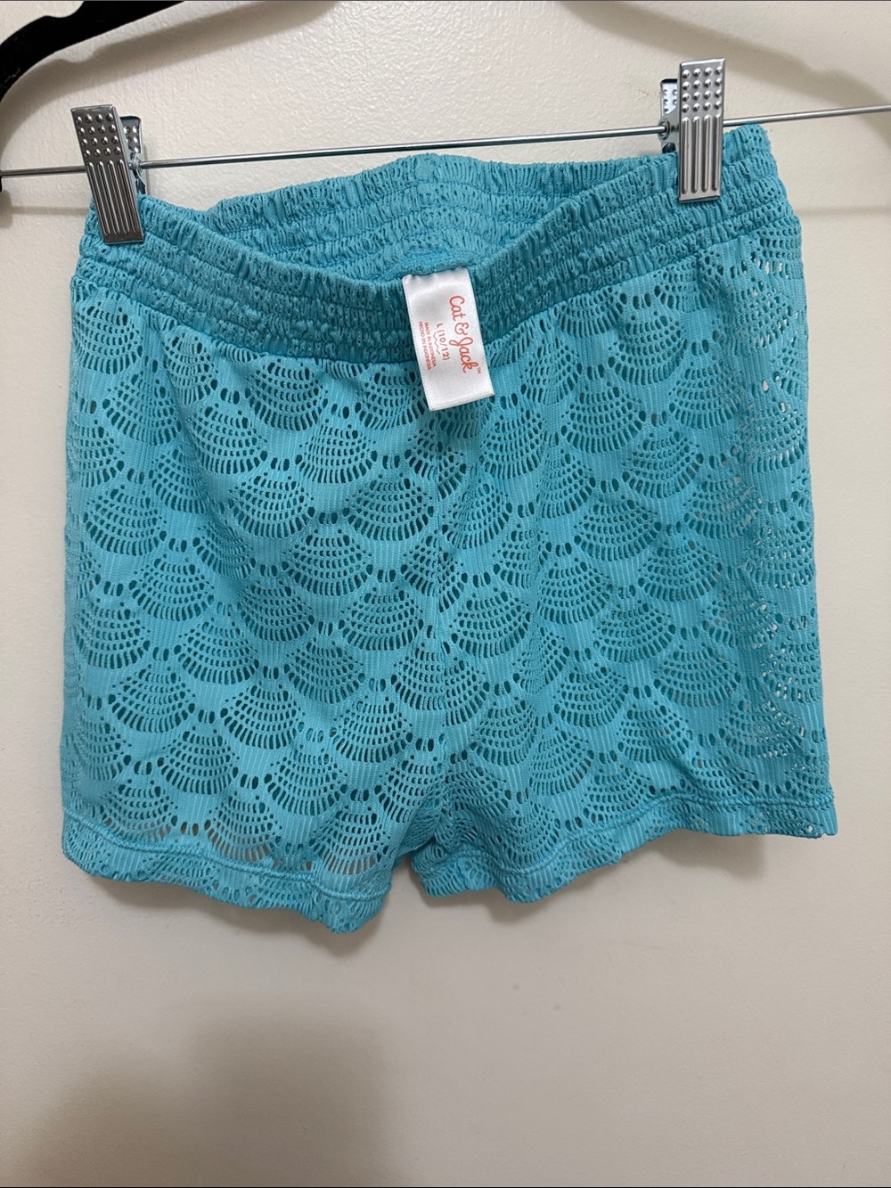 Cat & Jack Teal Crochet Lace Women's Athletic Shorts